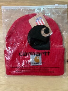 Carhartt Red Cuffed Knit Beanie